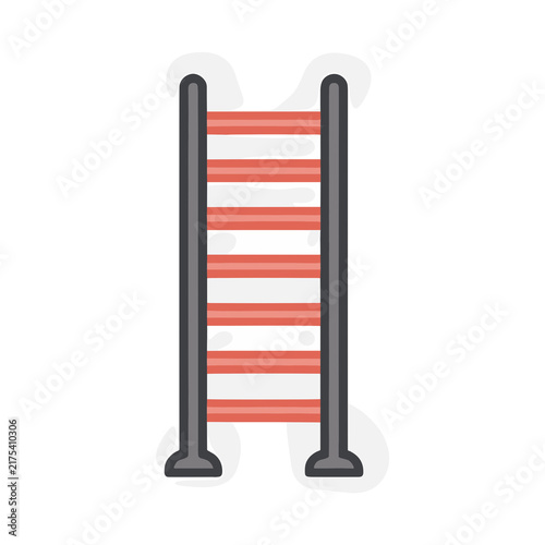 Obraz na płótnie Ladder with red and white rungs