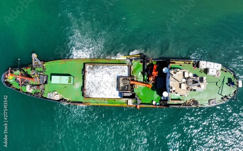 Canvastavla Hydrographic survey ship operating at sea for marine surveying, oceanographic re