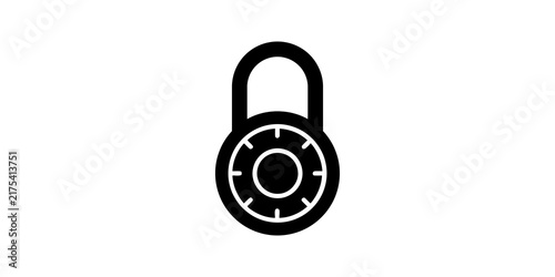 Foto Combination dial padlock icon representing security and privacy protection