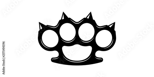 Fotografía Black steel spiked brass knuckles vector for strong street defense