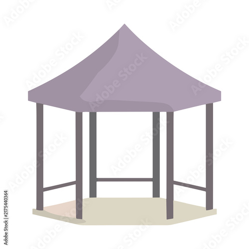 Fotografía Illustration of a gazebo with a purple roof