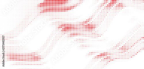 Фотография Abstract red halftone circle pattern with expanding dot sizes, modern geometric