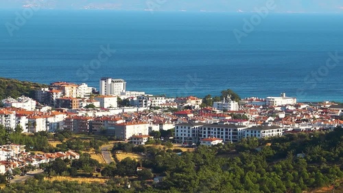 High Angle View of Ayvalik and Sarimsakli Coastline in Turkey
