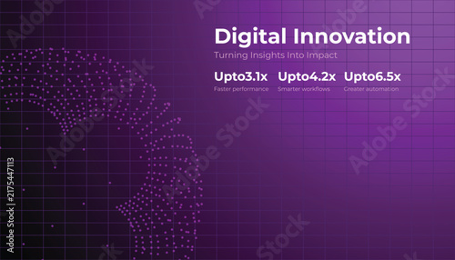 Digital innovation abstract background with data metrics