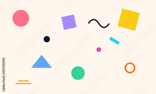 geometric memphis abstract shapes background in retro bold style for print