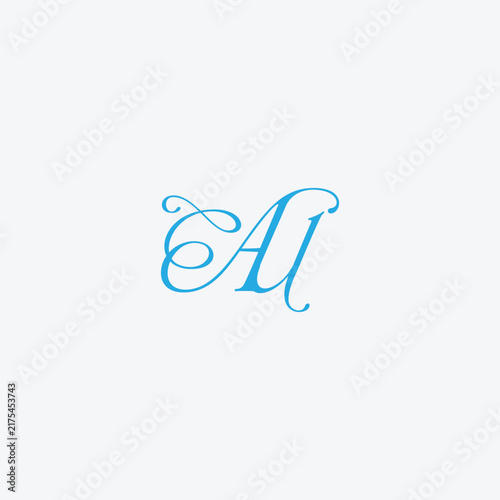 letters au text logo design vector 