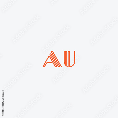 letters au text logo design vector 