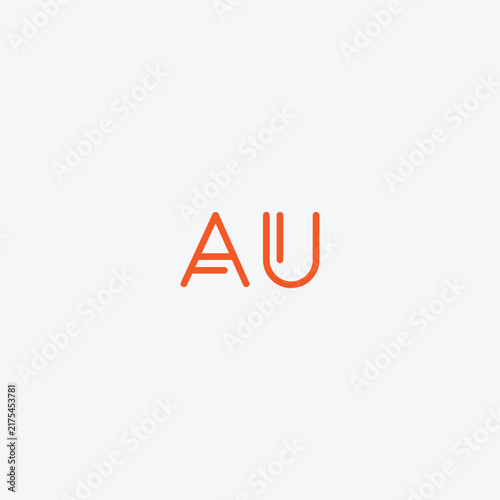 letters au text logo design vector 