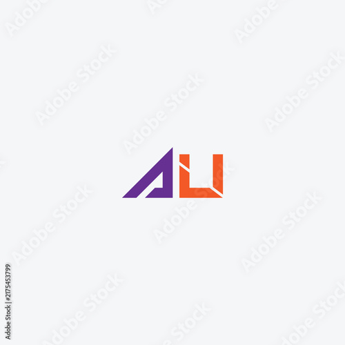 letters au text logo design vector 