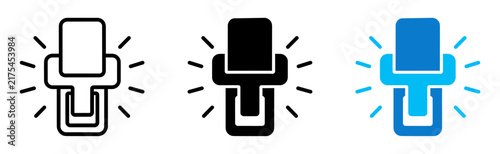 Seat belt icon set, car safety buckle symbol
