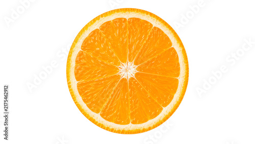 Canvastavla Fresh Orange Half Slice with Juicy Citrus Segments
