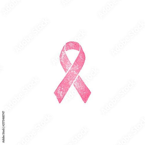 Pink ribbon symbol for breast cancer awareness month support and solidarity PNG Isolated on transparent background