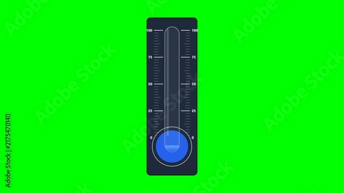 Digital Vertical Slider Interface Audio Fader Level Indicator Vector Illustration on Green Screen