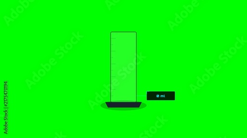 Futuristic transparent holographic screen interface with record button on bright green screen background for video editing
