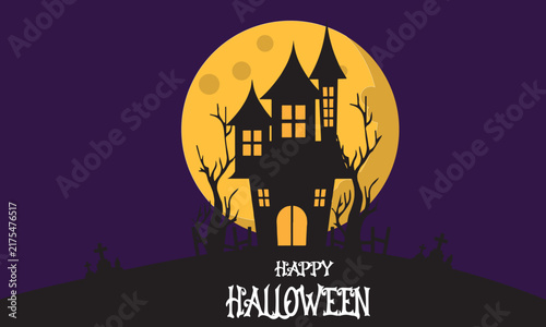 halloween background with haunted house
