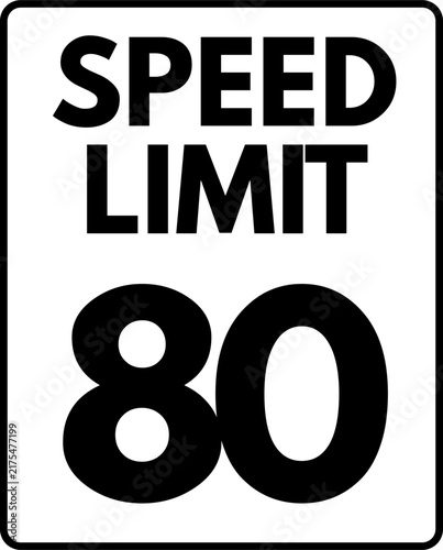 Принти на полотні Speed Limit 80 mph Sign