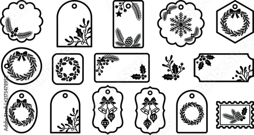 Botanical and Floral Decorative Frame Collection with Nature Emblems and Ornamental Borders