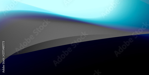 ABSTRACT BLUE AND BLACK FLUID WAVE BACKGROUND. MODERN NEON CYAN GRADIENT WAVY TECH BACKDROP FOR WEBSITE, BANNER, DIGITAL ART, WALLPAPER