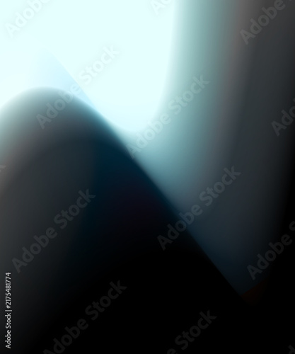 ABSTRACT DARK FLUID WAVE BACKGROUND WITH GLOWING BLUE LIGHT