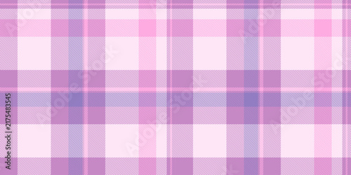 Traditional tartan plaid design with a classic woven appearance and light and purple tones. The seamless pattern recreates the look of woven fabric and works well as a decorative surface background.