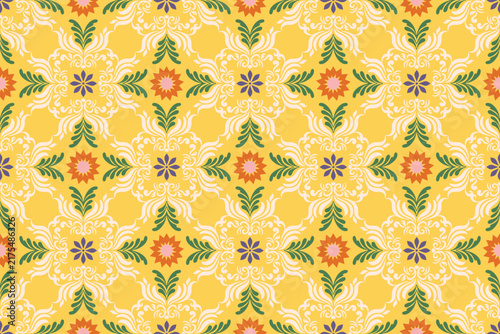 Damask seamless pattern vector background. baroque style pattern. Luxury textile. Graphic ornate pattern for wallpaper, fabric, packaging, wrapping. Damask floral ornament.