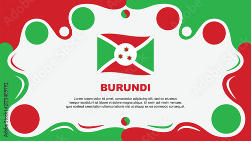 Burundi Flag Abstract Background Flat Design Template. Burundi Independence Day Banner Wallpaper Vector Illustration. Burundi