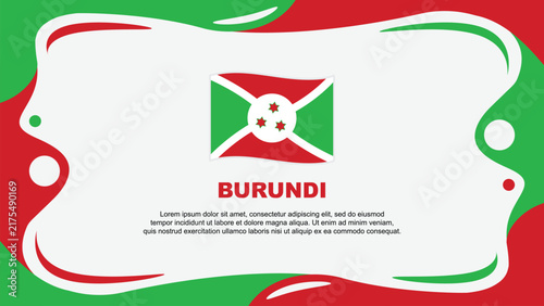Burundi Flag Abstract Background Flat Design Template. Burundi Independence Day Banner Wallpaper Vector Illustration. Burundi Flag