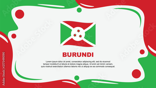 Burundi Flag Abstract Background Flat Design Template. Burundi Independence Day Banner Wallpaper Vector Illustration. Burundi Design