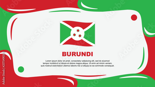 Burundi Flag Abstract Background Flat Design Template. Burundi Independence Day Banner Wallpaper Vector Illustration. Burundi Illustration
