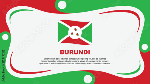 Burundi Flag Abstract Background Flat Design Template. Burundi Independence Day Banner Wallpaper Vector Illustration. Burundi Independence Day