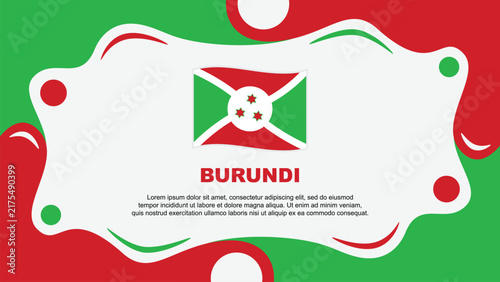 Burundi Flag Abstract Background Flat Design Template. Burundi Independence Day Banner Wallpaper Vector Illustration. Burundi Template