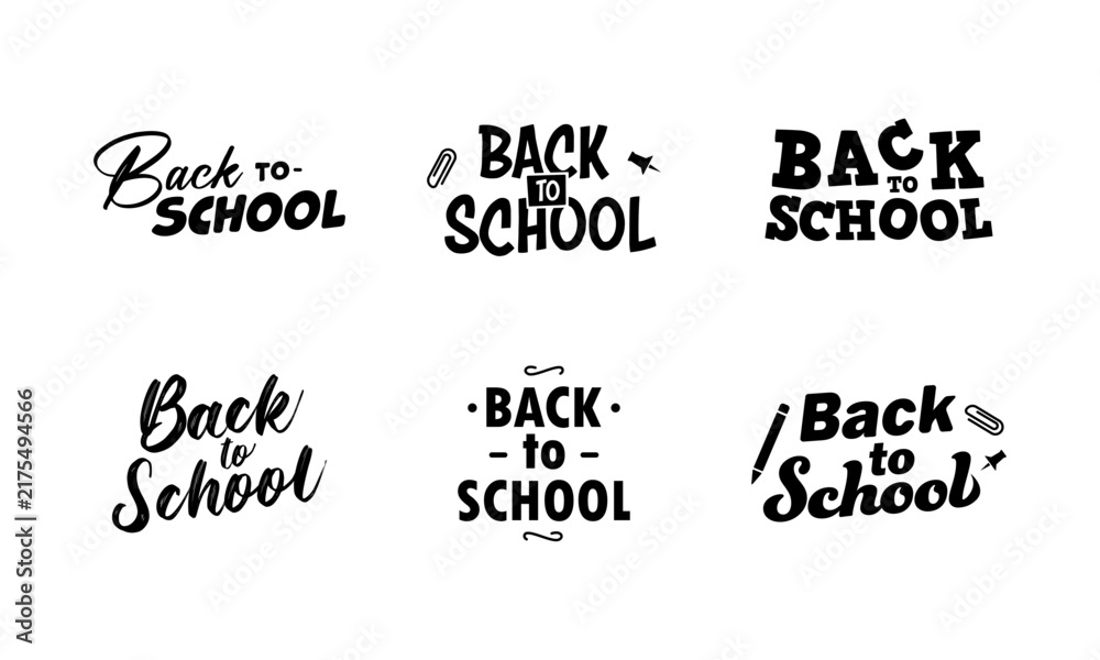 Obraz premium Back To School Typography Collection
