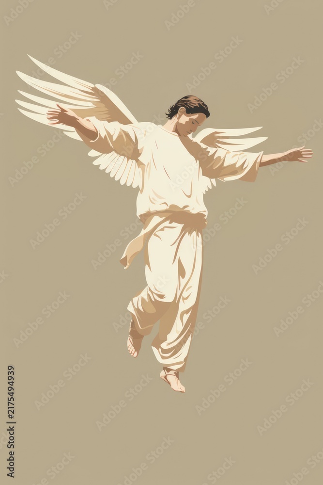 Fototapeta premium A flying male Angel angel adult creativity.