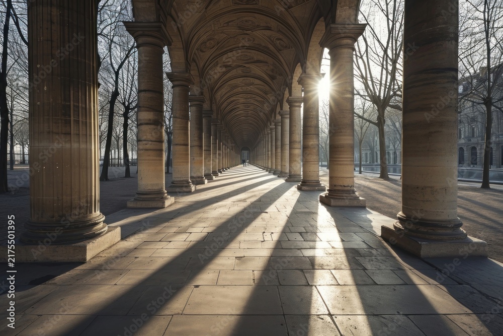 Naklejka premium Paris architecture building corridor.