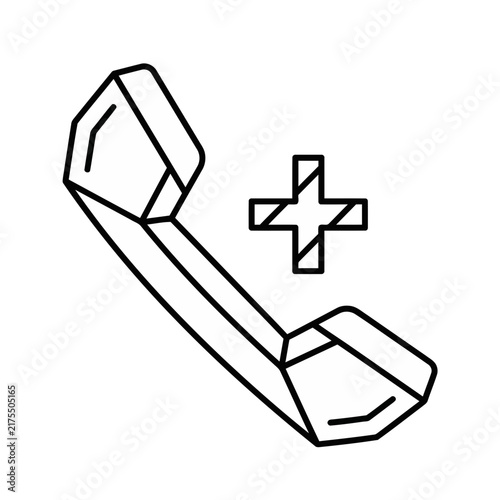 Phone receiver and plus sign icon