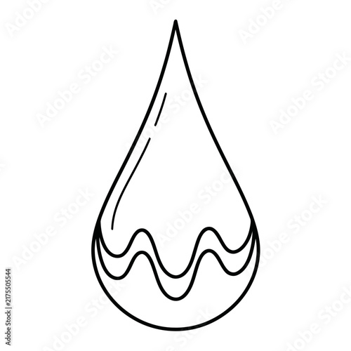 Water drop outline with waves