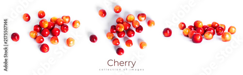 Quadro su tela Cherry isolated on a white background