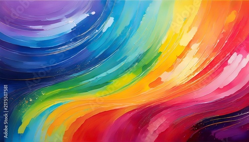 Abstract Rainbow Painting Background