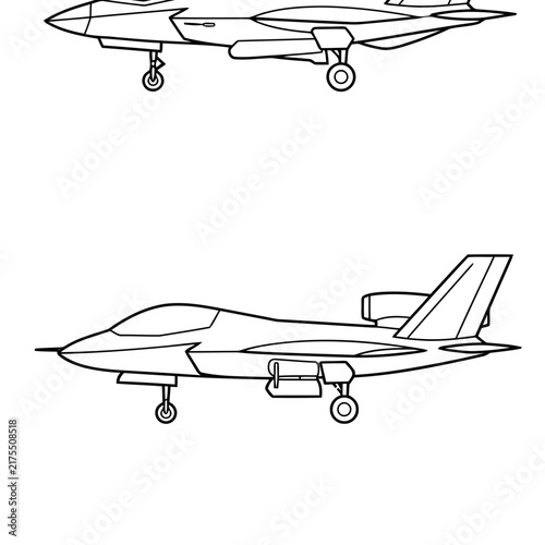Two jet fighter outlines