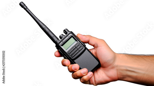 A Close Up Photograph Of A Hand Holding A Portable Two Way Radio Communication Device For Professional Wireless Field Operation