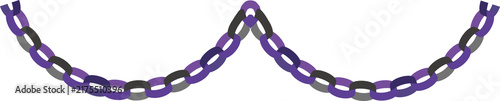 Purple Halloween Paper Chain Transparent PNG  Line Element｜紫とハロウィンの輪つなぎペーパーチェーン背景透過PNG素材