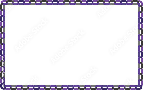 Purple Halloween Paper Chain Transparent PNG Frame Element｜紫とハロウィンの輪つなぎペーパーチェーン背景透過PNGフレーム