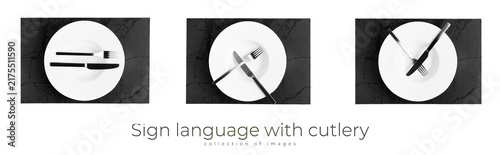 Fotografie Sign language with cutlery