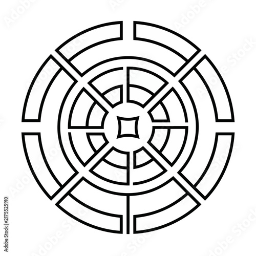 Concentric Circles and Lines Abstract Design