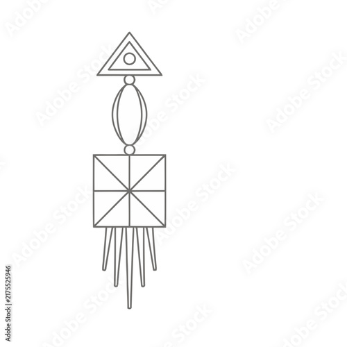 Geometric abstract symbol with lines and shapes
