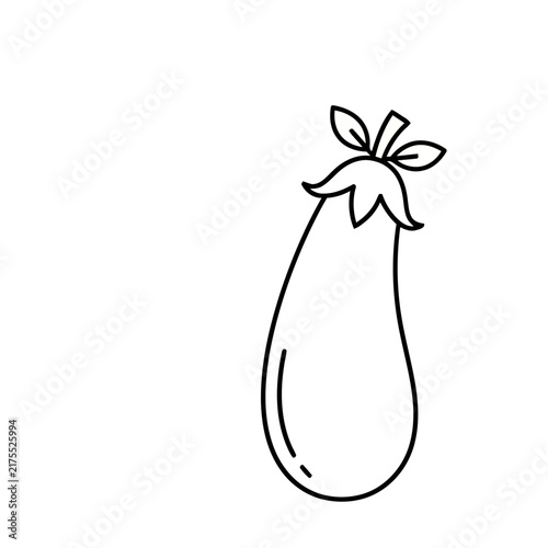 Outline of an eggplant with leaves