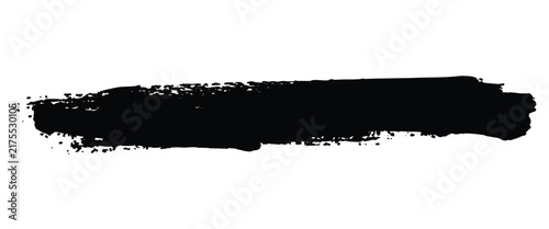 Black paint brush stroke, grunge ink smear texture