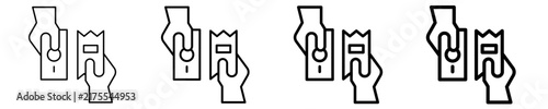 Obraz na plátne Handover Receipt Icon Set Different Style Collection