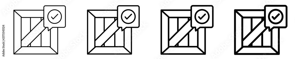 Fototapeta premium Verified Box Icon Set Different Style Collection