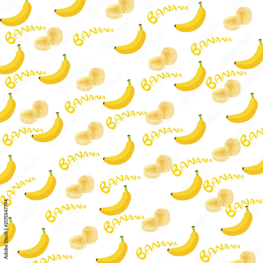 seamless pattern of yellow bananas